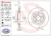 Brzdový kotouč BREMBO 09.A814.11 - AUDI