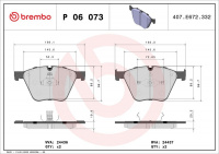 Sada brzdových destiček BREMBO P06073 - BMW
