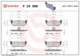 Sada brzdových destiček BREMBO P24068 - FORD USA
