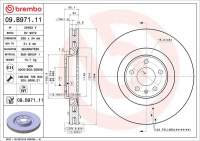 Brzdový kotouč BREMBO 09.B971.11 - AUDI