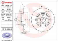 Brzdový kotouč BREMBO 08.C208.21