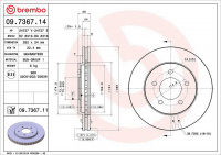 Brzdový kotouč BREMBO 09.7367.14 - CHRYSLER, DODGE