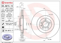 Brzdový kotouč BREMBO 09.A815.10 - AUDI