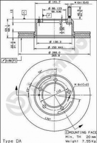 Brzdový kotouč BREMBO 09.3991.10 - ALFA ROMEO