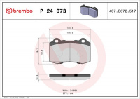 Sada brzdových destiček BREMBO P24073 -FORD