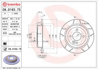 Brzdový kotouč BREMBO MAX 08.9163.75 - MINI