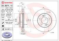 Brzdový kotouč BREMBO 09.B974.10 - SSANGYONG