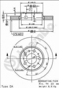 Brzdový kotouč BREMBO MAX 09.8633.75 - VOLVO
