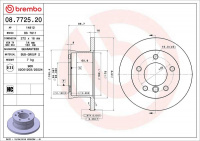 Brzdový kotouč BREMBO 08.7725.20 - MERCEDES-BENZ Brzdový kotouč BREMBO 08.7725.20 - MERCEDES-BENZ