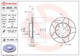 Brzdový kotouč BREMBO MAX 09.8635.75 - OPEL