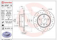 Brzdový kotouč BREMBO 08.9787.1X Brzdový kotouč BREMBO 08.9787.1X