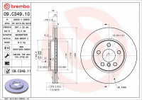 Brzdový kotouč BREMBO 09.C349.11 - BMW, MINI