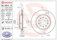 Brzdový kotouč BREMBO 09.A972.10 - CHEVROLET, OPEL, SAAB