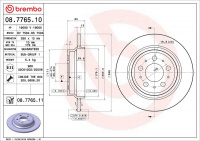 Brzdový kotouč BREMBO 08.7765.10 - VOLVO