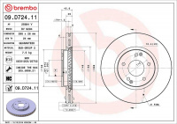 Brzdový kotouč BREMBO 09.D724.11 Brzdový kotouč BREMBO 09.D724.11