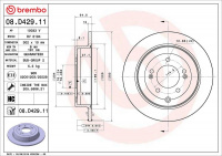 Brzdový kotouč BREMBO 08.D429.11 Brzdový kotouč BREMBO 08.D429.11