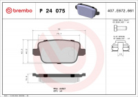 Sada brzdových destiček BREMBO P24075 - FORD Sada brzdových destiček BREMBO P24075 - FORD
