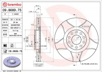 Brzdový kotouč BREMBO MAX 09.8689.75 - AUDI