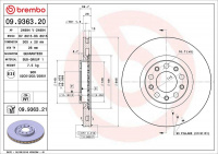Brzdový kotouč BREMBO 09.9363.20 - ALFA ROMEO