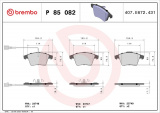 Sada brzdových destiček BREMBO P85082 - VW