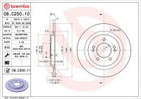 Brzdový kotouč BREMBO 08.C250.10
