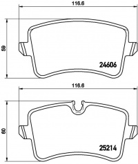 Sada brzdových destiček BREMBO P85119 - AUDI, PORSCHE