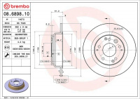 Brzdový kotouč BREMBO 08.6898.10 - ACURA, HONDA Brzdový kotouč BREMBO 08.6898.10 - ACURA, HONDA