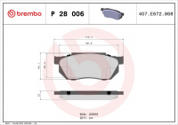 Sada brzdových destiček BREMBO P28006 - HONDA