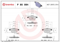 Sada brzdových destiček BREMBO P85084 - AUDI, SEAT