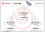 Sada brzdových destiček BREMBO P85084 - AUDI, SEAT