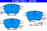 Sada brzdových destiček ATE 13.0460-7256 (AT 607256) - AUDI Sada brzdových destiček ATE 13.0460-7256 (AT 607256) - AUDI