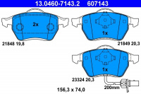 Sada brzdových destiček ATE 13.0460-7143 (AT 607143) - FORD, SEAT, VW