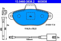 Sada brzdových destiček ATE 13.0460-3838 (AT 603838) - FIAT Sada brzdových destiček ATE 13.0460-3838 (AT 603838) - FIAT