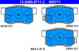 Sada brzdových destiček ATE 13.0460-5711 (AT 605711) - HONDA