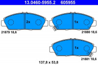 Sada brzdových destiček ATE 13.0460-5955 (AT 605955) - HONDA, ROVER Sada brzdových destiček ATE 13.0460-5955 (AT 605955) - HONDA, ROVER