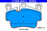Sada brzdových destiček ATE 13.0460-4842 (AT 604842) - PORSCHE