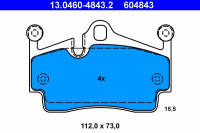 Sada brzdových destiček ATE 13.0460-4843 (AT 604843) - PORSCHE Sada brzdových destiček ATE 13.0460-4843 (AT 604843) - PORSCHE