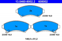 Sada brzdových destiček ATE 13.0460-8002 (AT 608002) - CHEVROLET, OPEL Sada brzdových destiček ATE 13.0460-8002 (AT 608002) - CHEVROLET, OPEL