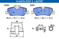 Sada brzdových destiček ATE 13.0470-2797 (AT LD2797)