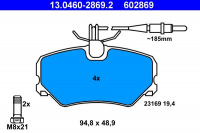 Sada brzdových destiček ATE 13.0460-2869 (AT 602869) - PEUGEOT Sada brzdových destiček ATE 13.0460-2869 (AT 602869) - PEUGEOT