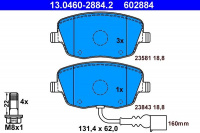 Sada brzdových destiček ATE 13.0460-2884 (AT 602884) - SEAT, ŠKODA, VW Sada brzdových destiček ATE 13.0460-2884 (AT 602884) - SEAT, ŠKODA, VW