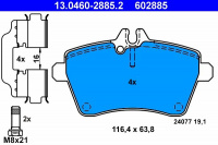 Sada brzdových destiček ATE 13.0460-2885 (AT 602885) - MERCEDES-BENZ