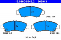 Sada brzdových destiček ATE 13.0460-5943 (AT 605943) - HONDA