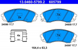 Sada brzdových destiček ATE 13.0460-5799 (AT 605799)