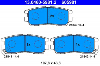 Sada brzdových destiček ATE 13.0460-5981 (AT 605981) - MITSUBISHI