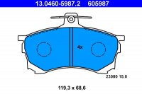 Sada brzdových destiček ATE 13.0460-5987 (AT 605987) - MITSUBISHI Sada brzdových destiček ATE 13.0460-5987 (AT 605987) - MITSUBISHI