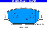 Sada brzdových destiček ATE 13.0460-5743 (AT 605743) - TOYOTA