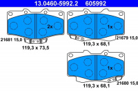 Sada brzdových destiček ATE 13.0460-5992 (AT 605992) - TOYOTA