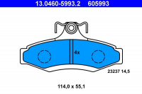 Sada brzdových destiček ATE 13.0460-5993 (AT 605993) - DAEWOO