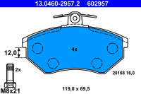 Sada brzdových destiček ATE 13.0460-2957 (AT 602957) - SEAT, VW